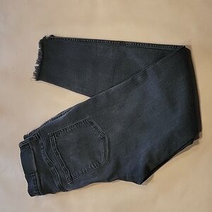 Madewell, Size 28 10" High Rise Skinny Washed Black Jeans, Raw / Frayed Hem